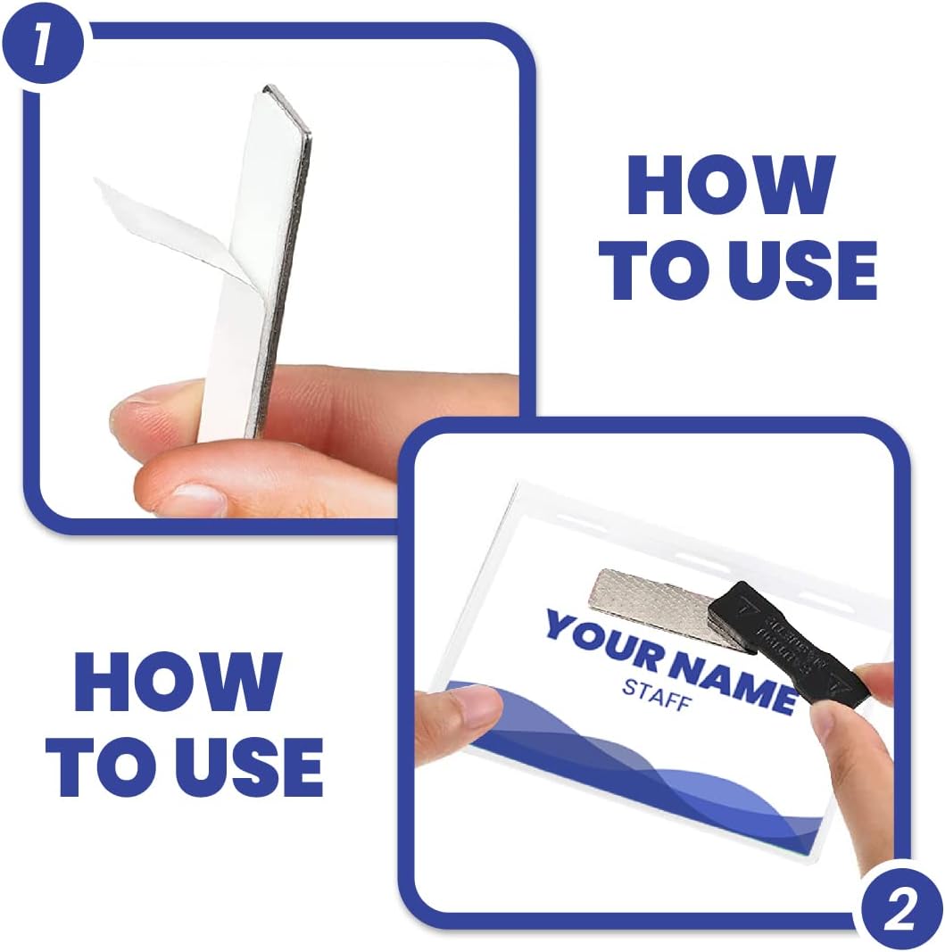 Magnetic Name Badge Holder Set of 100, 4x3 inch Clear Name Tag Holders for Conferences, Events, and Meetings