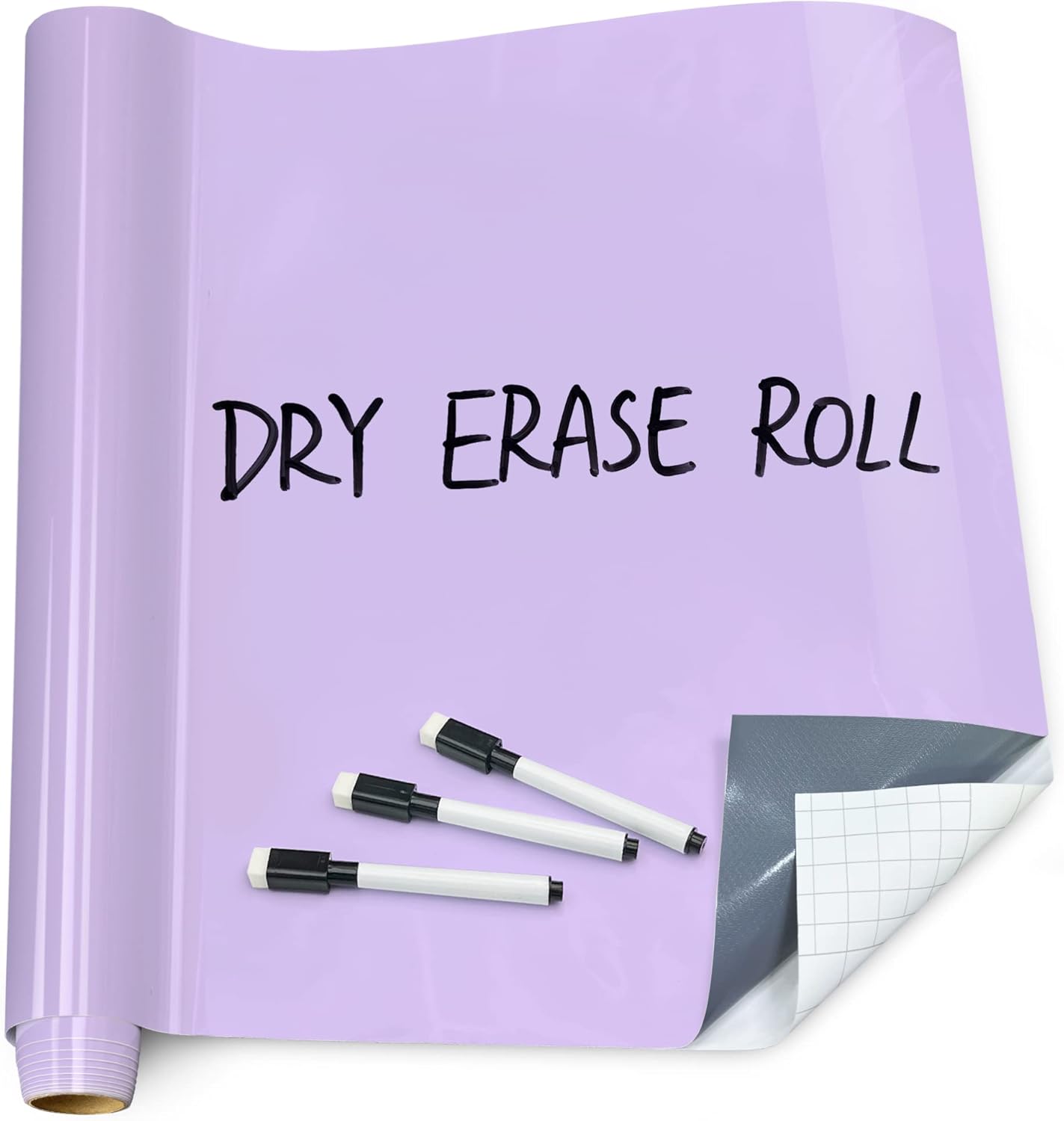 T&W SAME FILM White Board Dry Erase-Colorful Whiteboard Wall Sticker Roll 17.3''X78.7''-Self Adhesive Dry Erase Paper for Desk/Glass/Fridge/Office/Door/Classroom/Kids/Adults-3 Marker-Purple