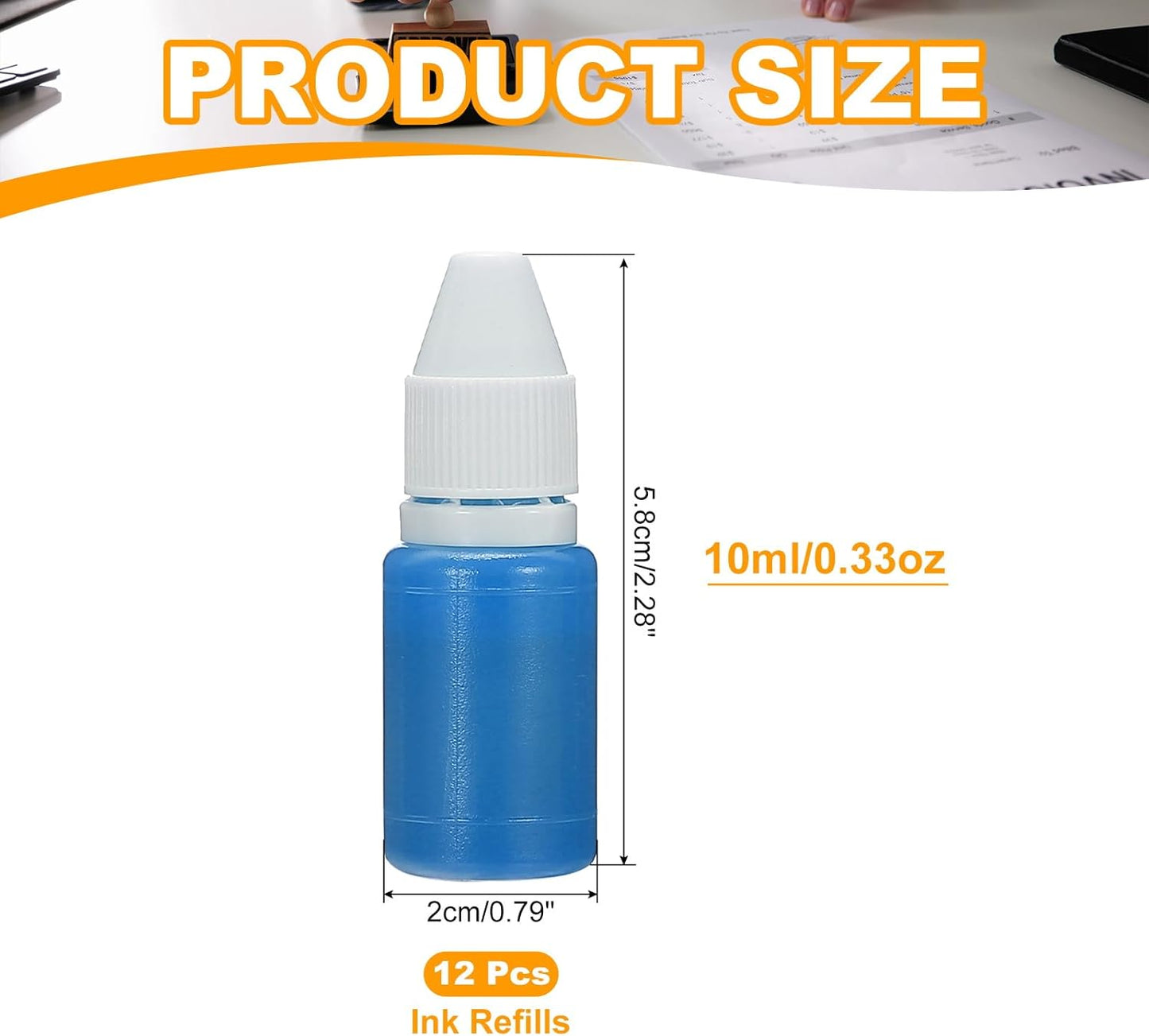 PATIKIL 0.33oz Refill Ink for Stamps and Ink Pads, 12Pcs 10ml Stamp Pad Ink Refill for Office Stamp Self Inking Stamp Date Stamp Scrapbooking, Pink Blue