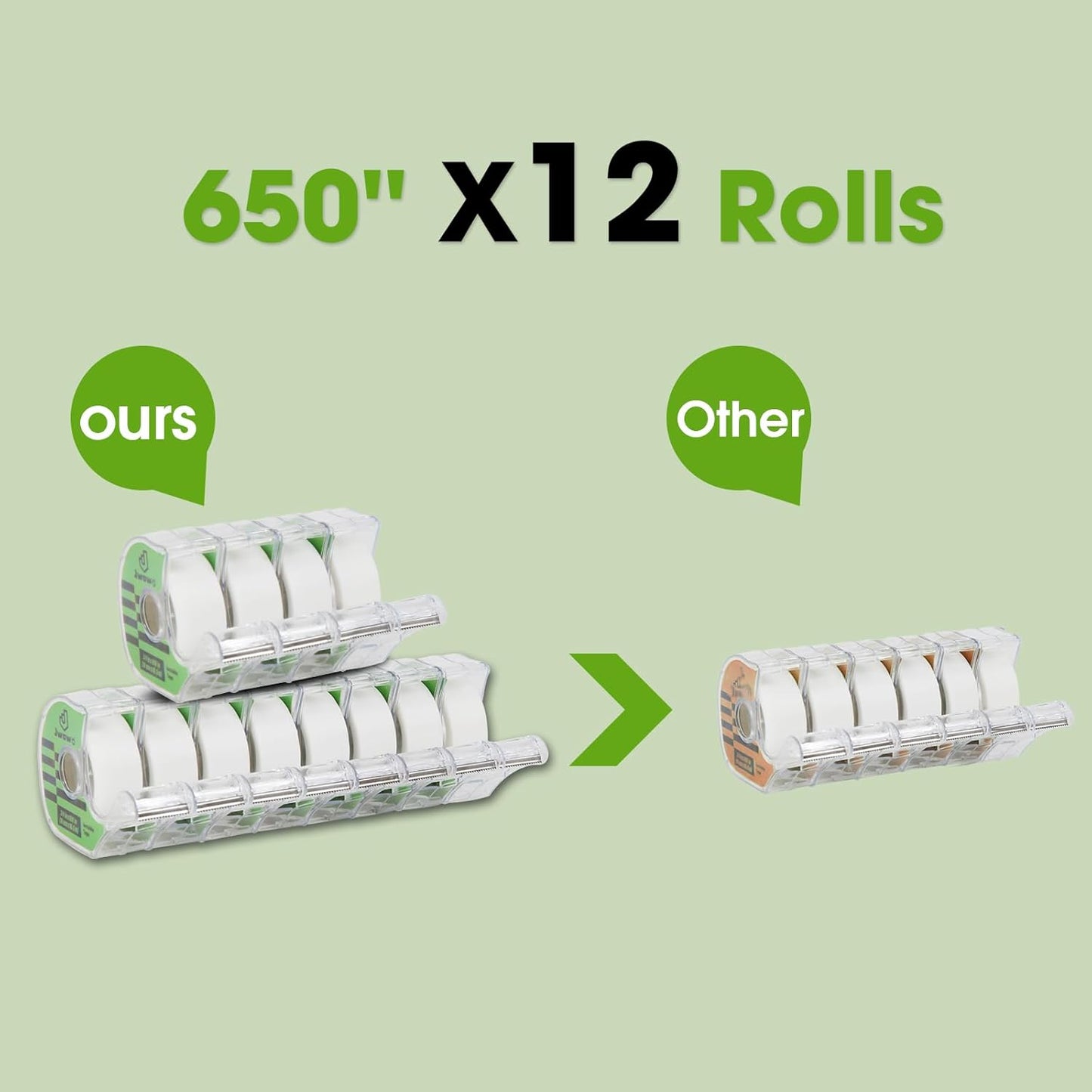 Invisible Tape, Home Office Supplies and Back to School Supplies for College and Classrooms, Matte Finish, 3/4 in x 650 in, Dispensered, 6 Pack