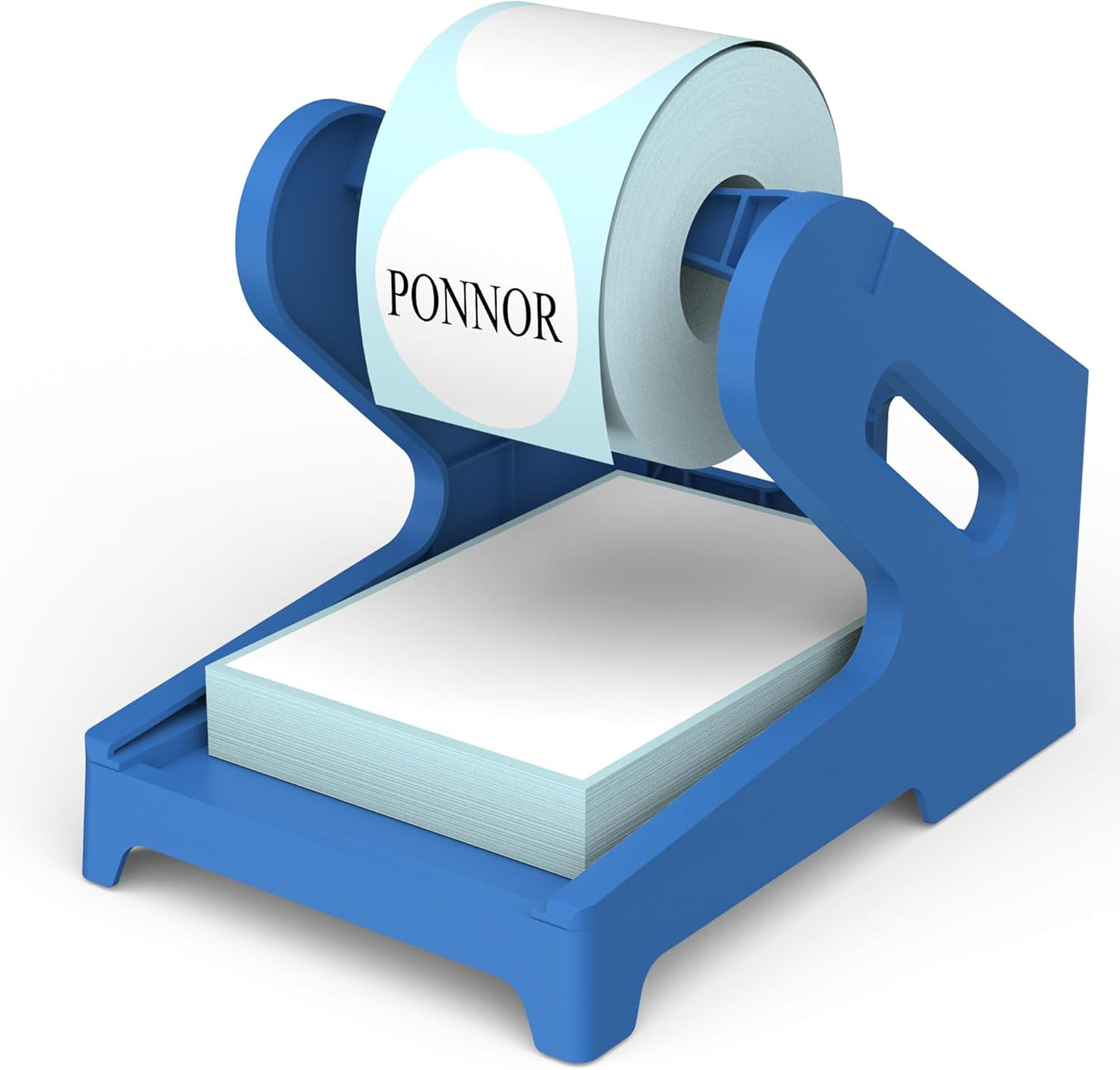 PONNOR Label Holder Thermal Shipping Label Holder for Rolls and Fanfold Labels Stand Desktop Printer DIY Accessory Business Supplies for Home, Office(Blue)