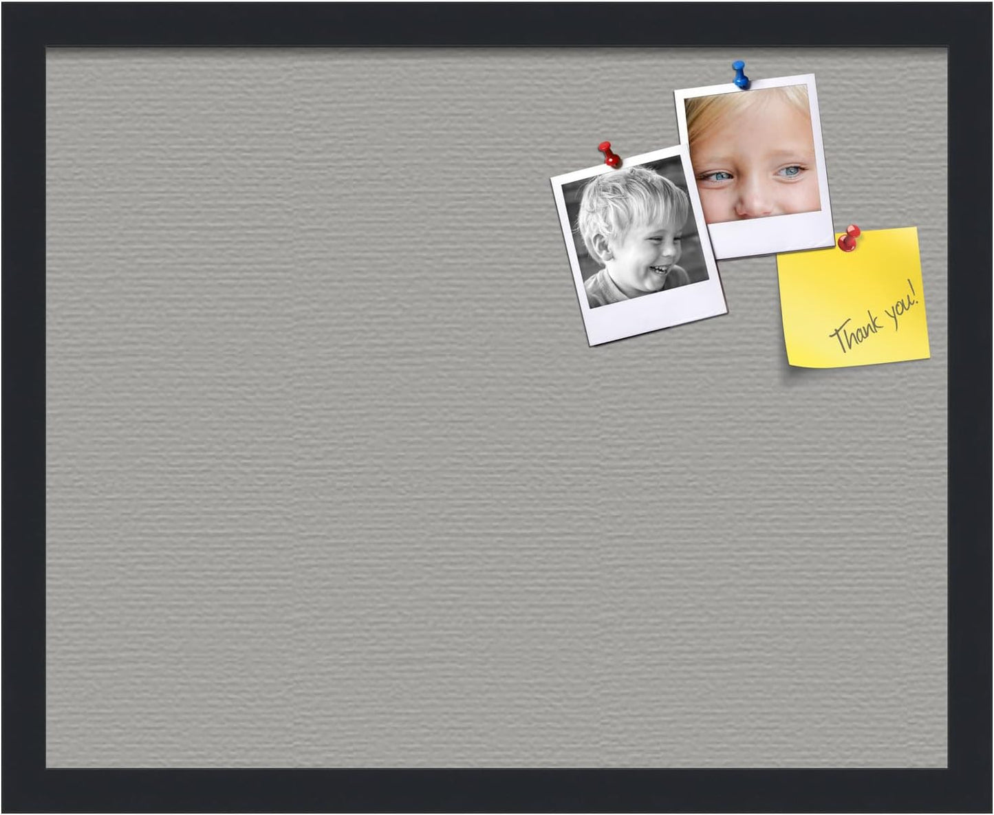 PinPix 20x16 Inch Cork Bulletin Board. This Decorative Framed Pin Board Comes with Dark Stone Design and a Satin Black Frame. Ideal for Home Office Decor or Message Board (PinPix-1808)