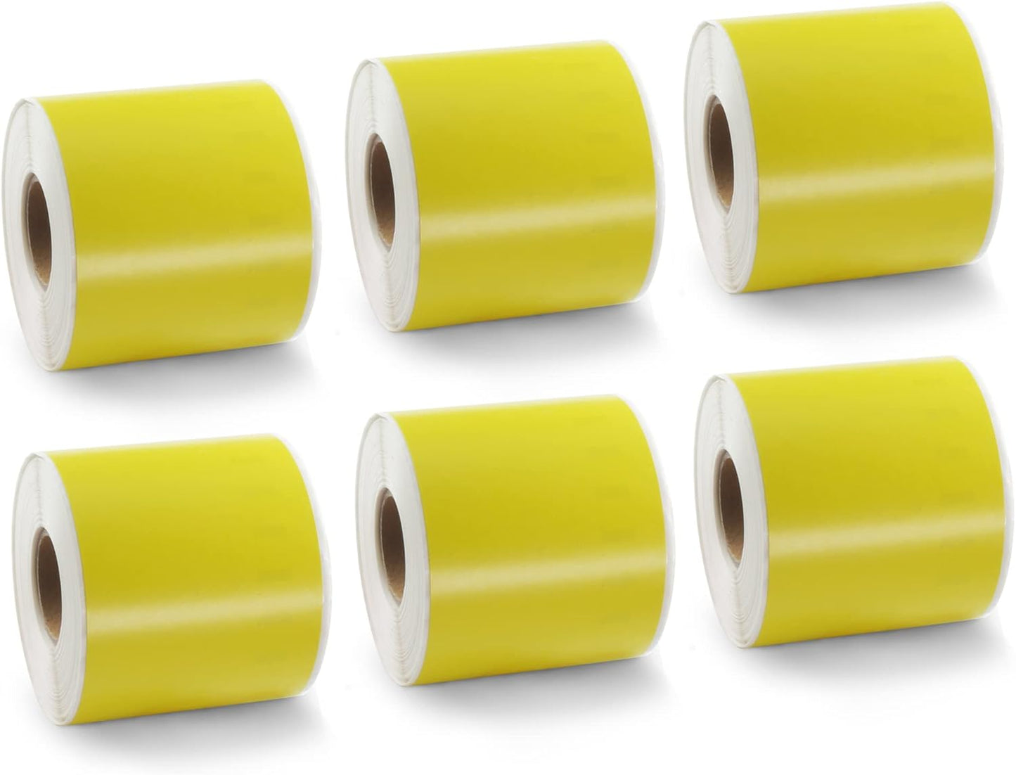 BETCKEY Colored Labels Compatible with Dymo 99019 (2-5/16" x 7-1/2") for Files, Folder, Binders, Compatible for Dymo LabelWriter Thermal 450, 4XL & Zebra Desktop Printers [6 Rolls, 900 Labels, Yellow]