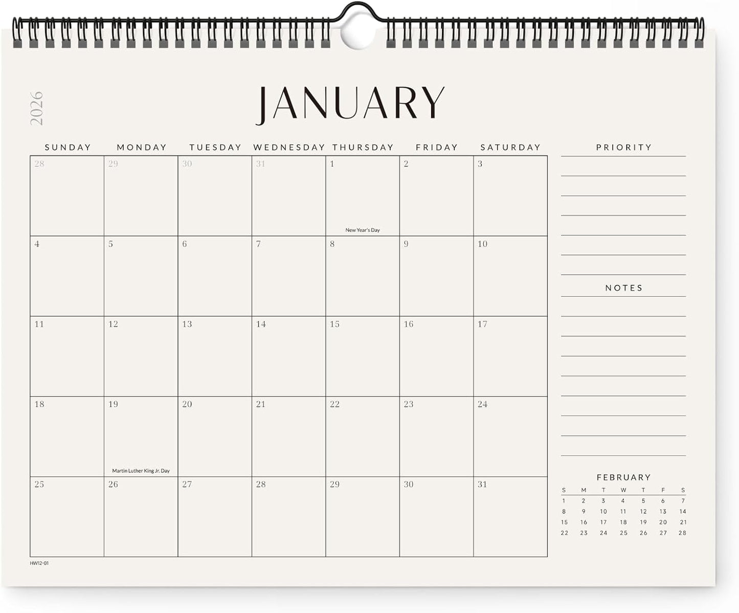 Jotsome Wall Calendar 2025-2026, Monthly Wall Calendar From Now to December 2026 14.2x11.2 inch for Home and Office, Easy Planning