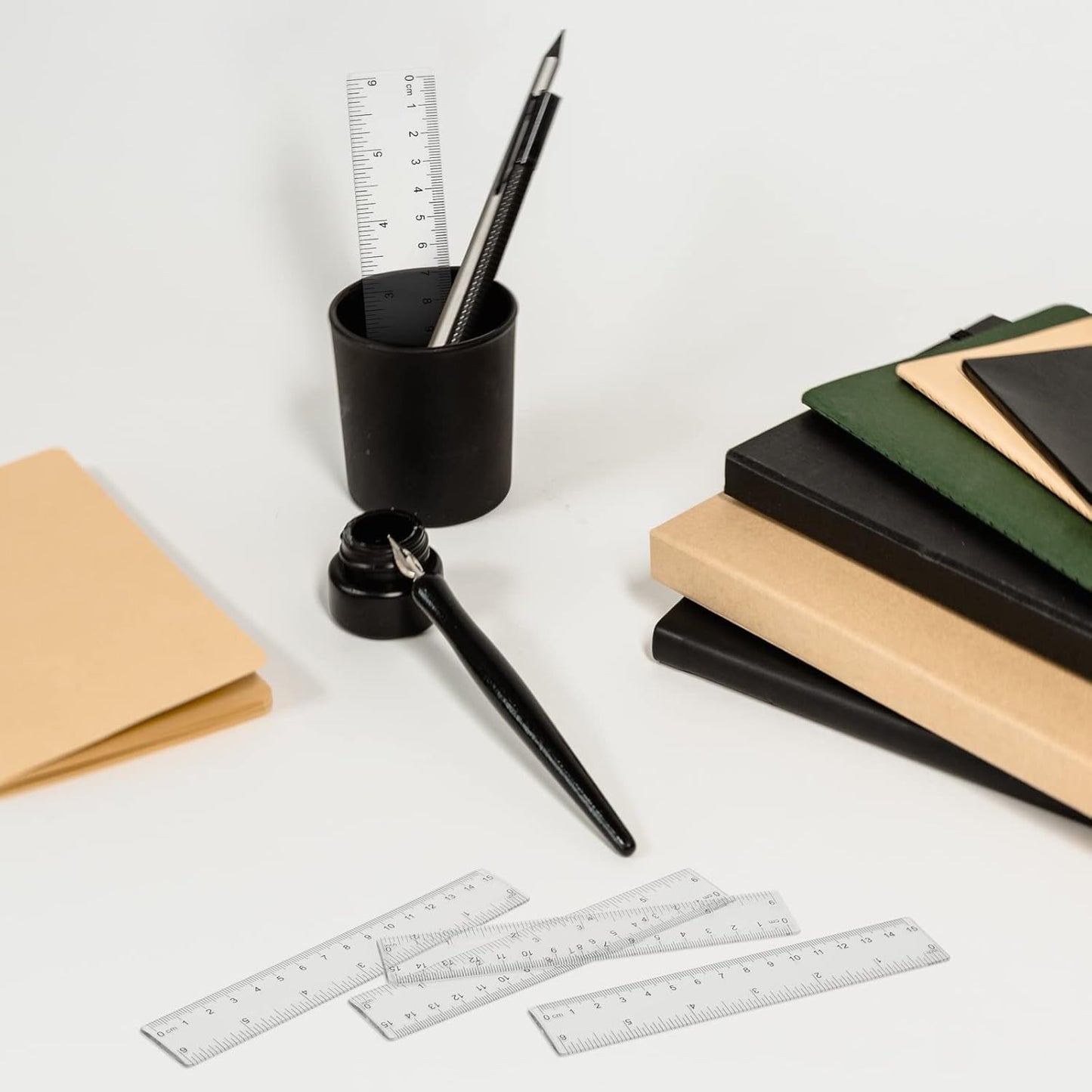 Zonon 100 Pcs 6 Inch Rulers Bulk Clear Plastic Flexible Straight Rulers with Inches and Centimeters First Day of School Gift for Students Back to School Office Supplies