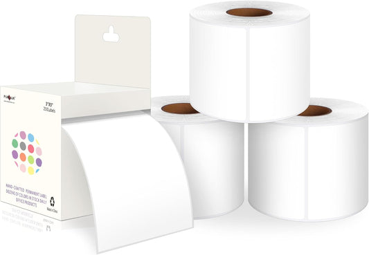 PARLAIM 3 X 5 Inch 4Rolls/1000 Per Rectangle Inventory Color Coding Labels,Roll Square Label Stickers for Home (White)