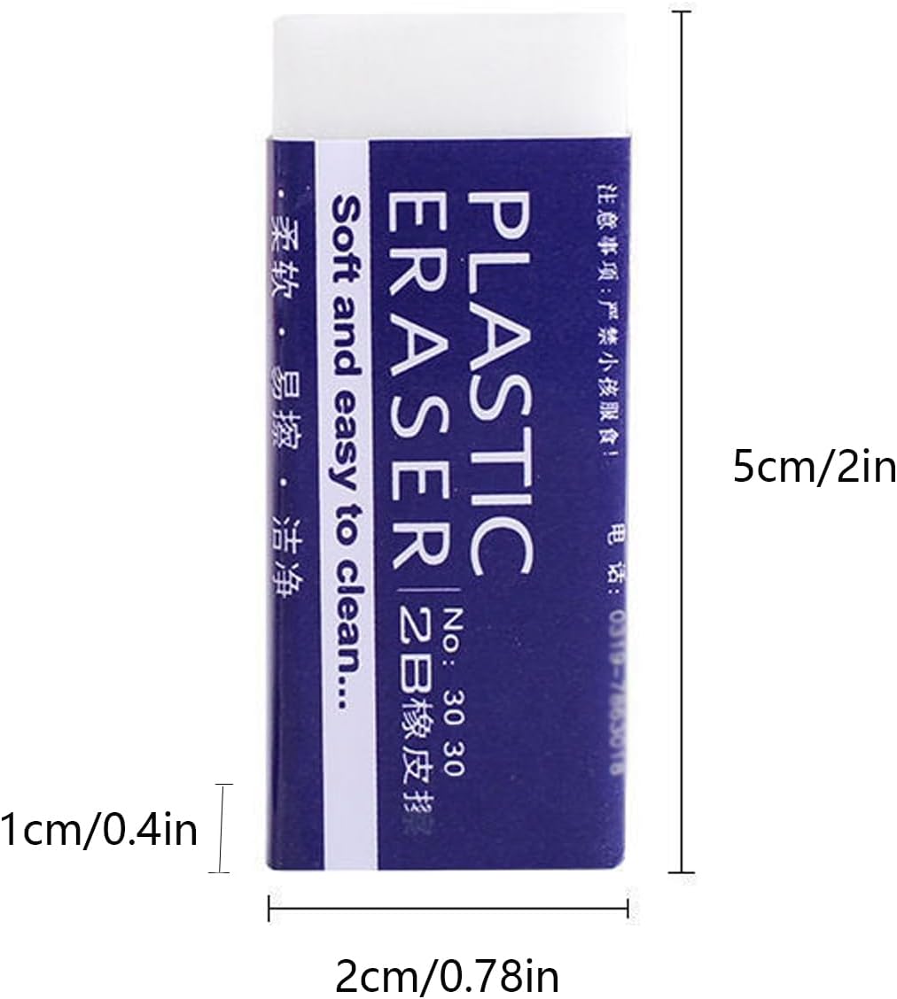 Dreamm White Erasers 6 Pack Pencil Erasers White Erasers for Kids Bulk for Students School Supplies Office Prize Gifts (White 6 Pcs)