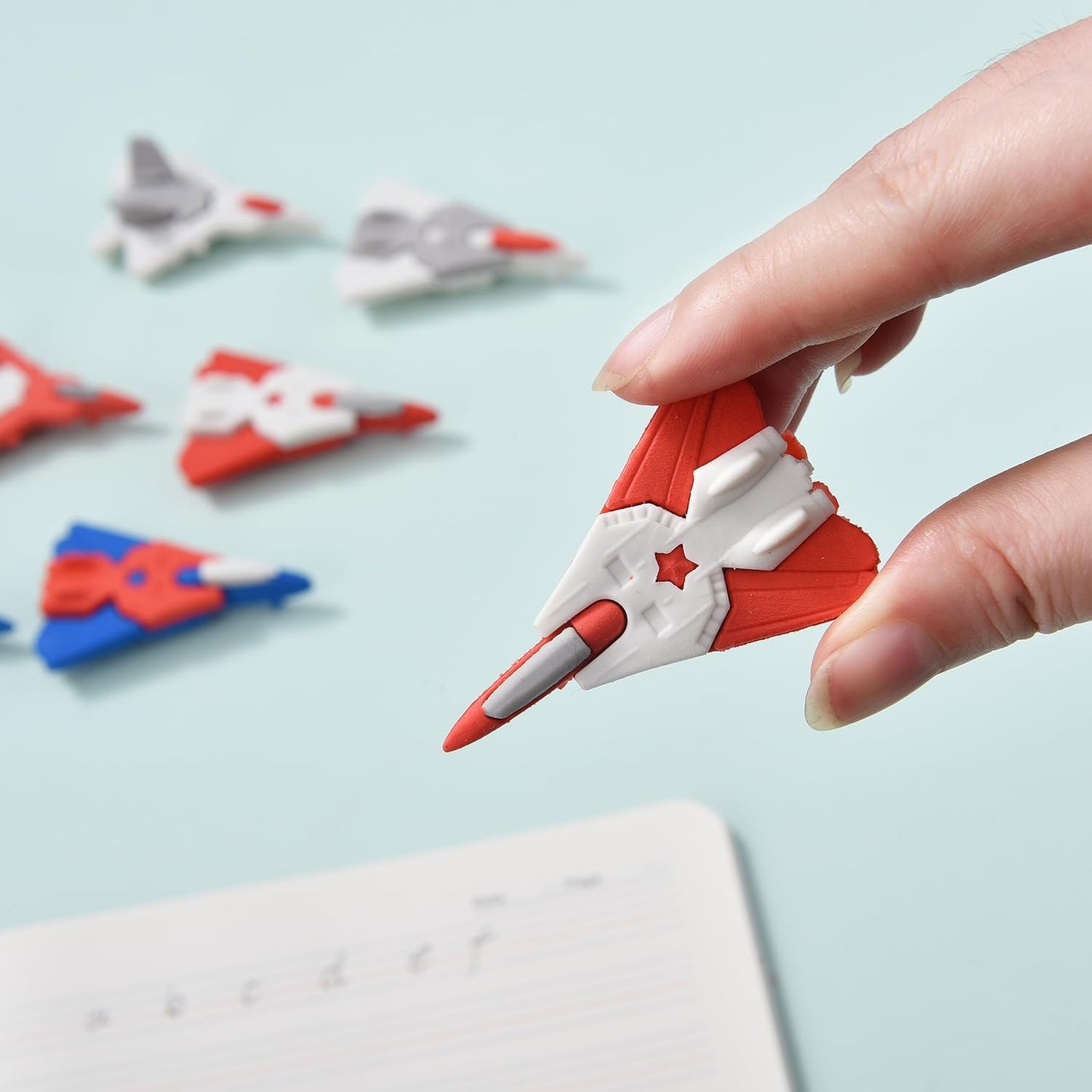 12 Pack Plane Erasers for Kids, 3D Erasers for Boys and Girls, Fun Erasers for School Supplies Prize Gifts Party Favors