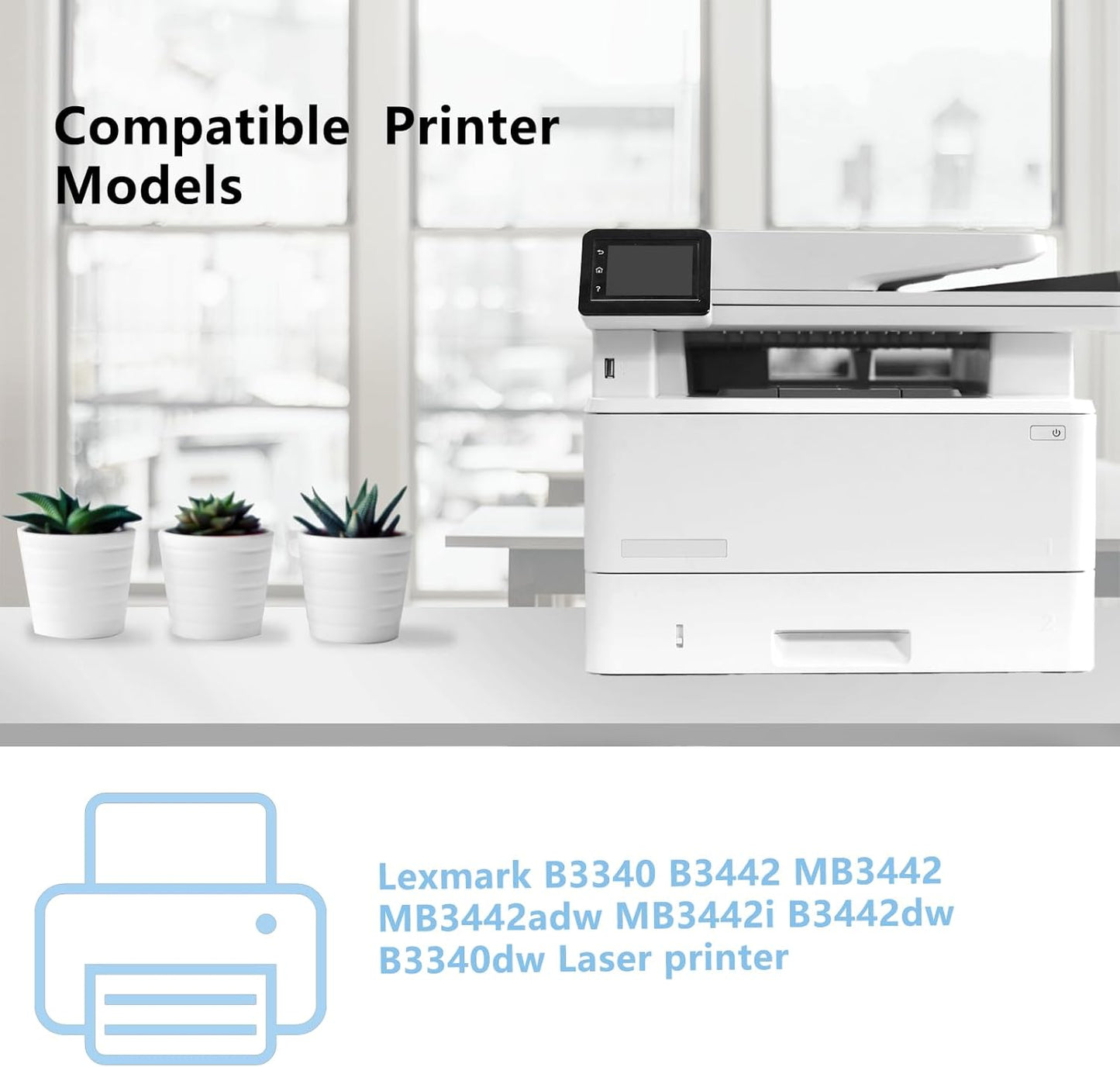 High Yield B341H00 Black Toner Cartridge Compatible with Lexmark B341H00 Toner Cartridge for B341H00 B3340 B3442 MB3442 Laser Printer (3,000 Pages)