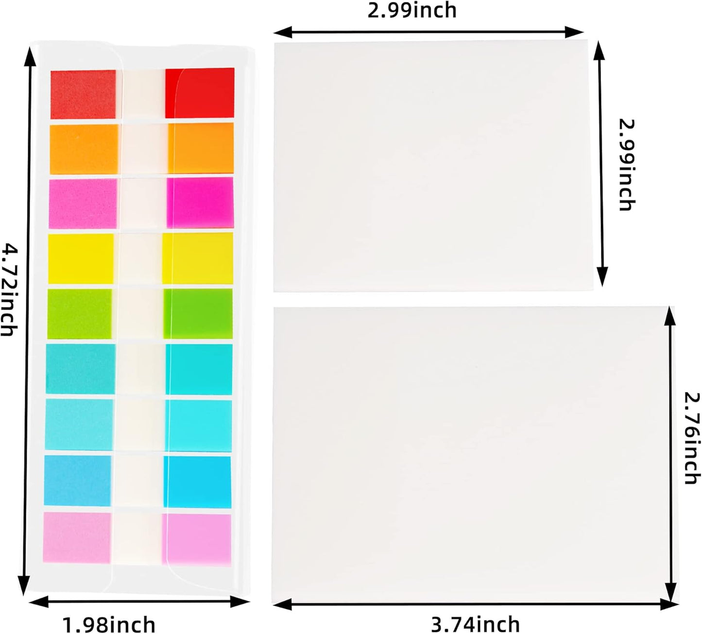 Golcellia Transparent Sticky Notes, See Through Sticky Note, Pastel Colorful Clear Sticky Notes-1040 Sheet Pack (3 Styles) Annotating Books Repositionable Translucent Sticky Tabs