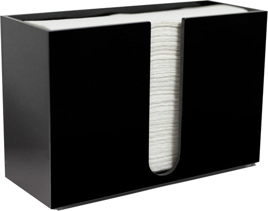 Paper Towel Dispenser Countertop, Black Paper Towel Holder(5mm - 6.5" Tall) Acrylic Folded Napkin Holder for Kitchen, Multifold C-Fold, Z-Fold, Trifold Paper Hand Towel Dispenser for Bathroom