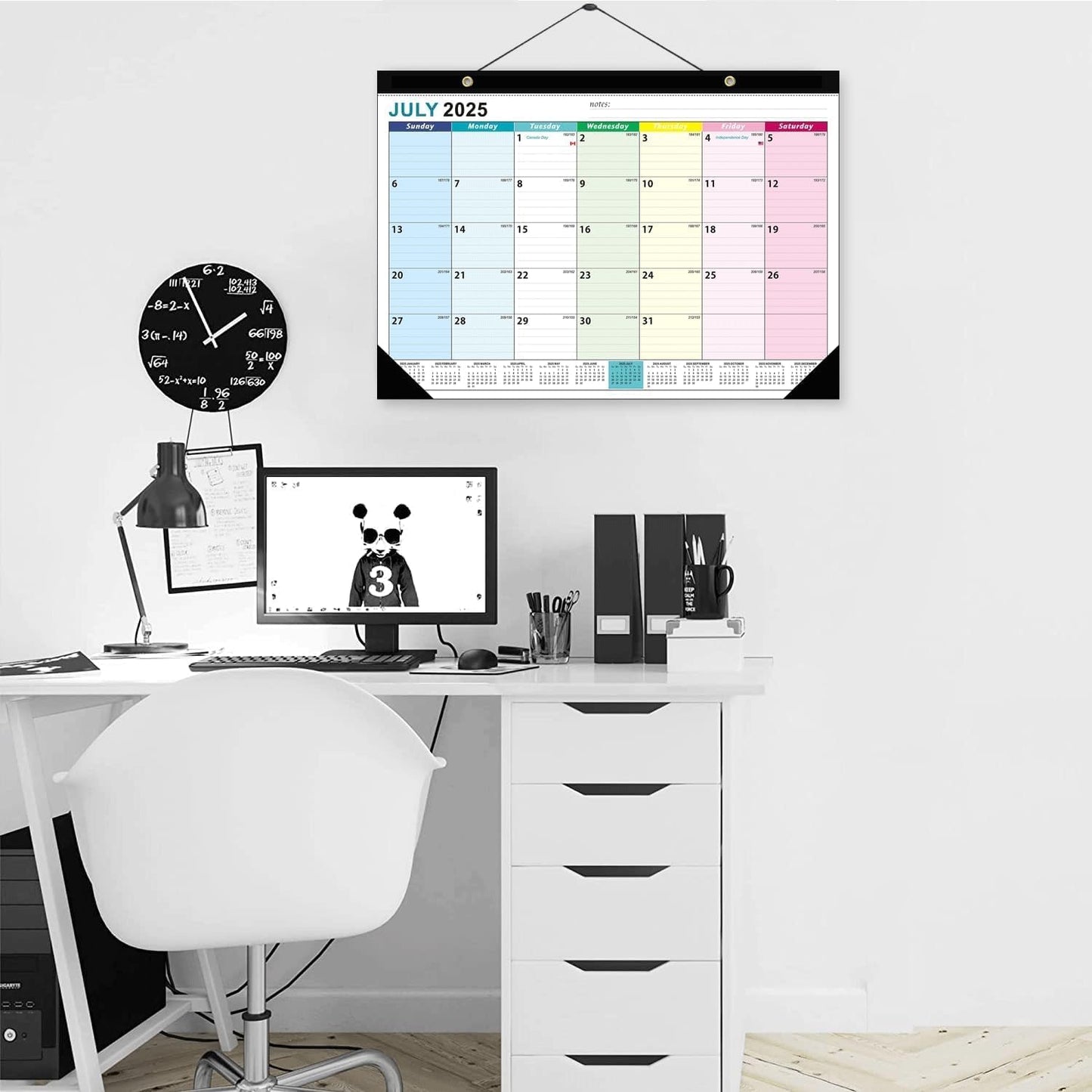 Lateefah Desk Calendar, Large 22'' x 17'' Desk Calendar 2025-2026, 18 Month Desktop Calendar for Organizing