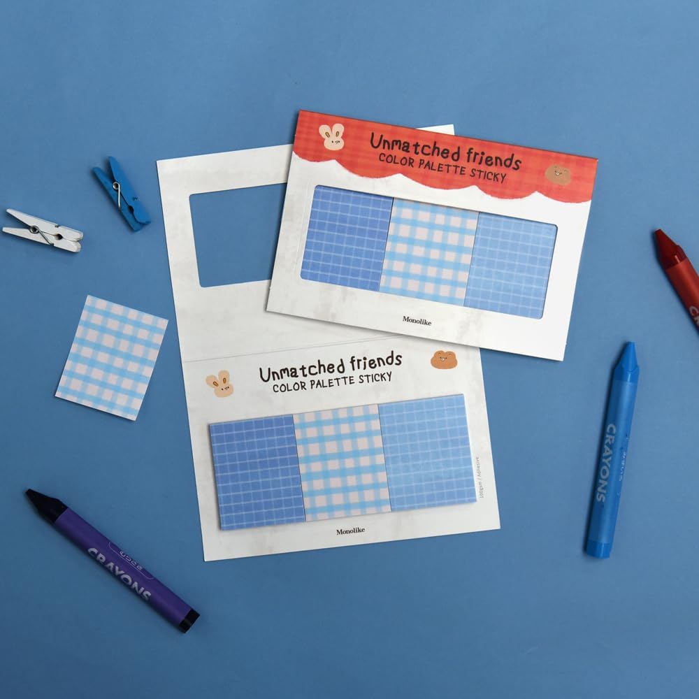 Monolike Color Palette Sticky Unmatched Friends B Set 4p - Self-Adhesive Memo Pad 30 Sheets