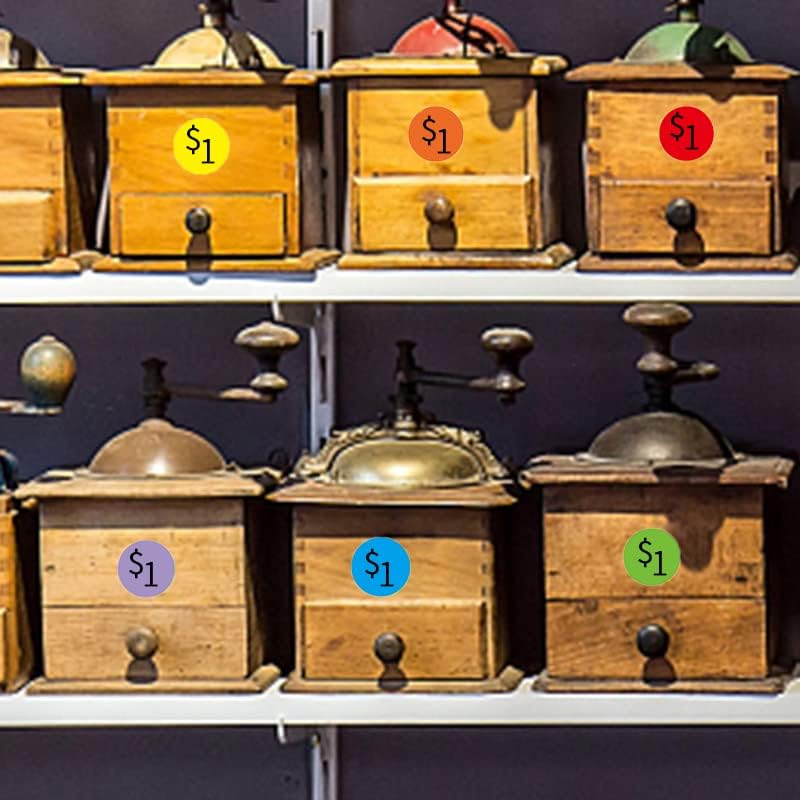 1 Inch Removable Color Code Dot Sticker Round Labels,Garage Sale Stickers Price Tags Label Blank Yard Sale Circle Dot Stickers Removable Writable Not Blurry (1050 Pack,Red)