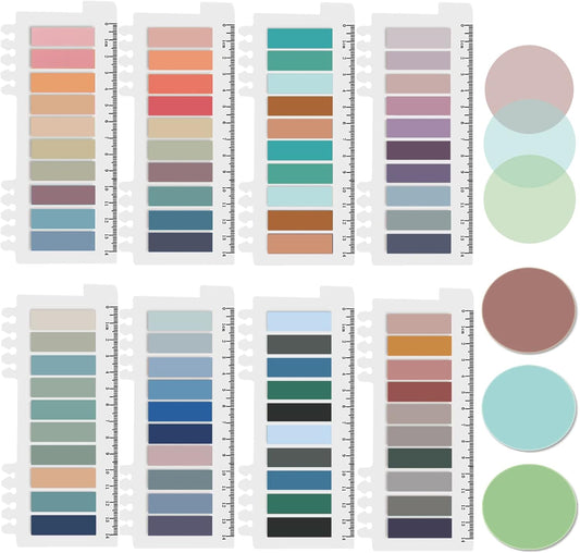 Potanro Sticky Notes 1750Pcs Sticky Tabs Transparent Book Tabs, Round Clear Sticky Notes Repositionable Color Page Markers Bible Tabs for Office Supplies and Aesthetic Bible Supplies