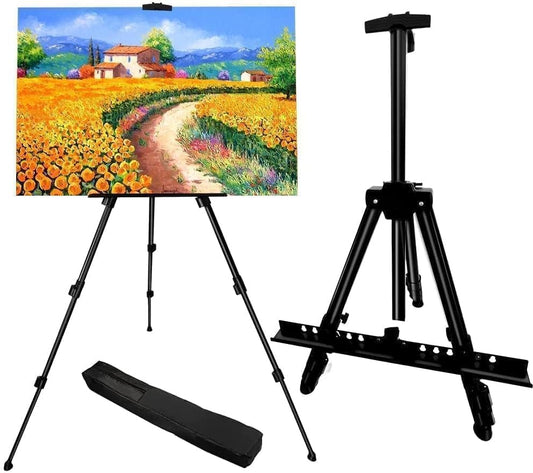 RRFTOK Easel Stand for Sign and Painting: Art Portable Adjustable Metal Tripod Easels for Display Height from 17 to 66 Inch -Canvas Stand for Table-Top/Floor Paint for Artists Adult Holder or Teen
