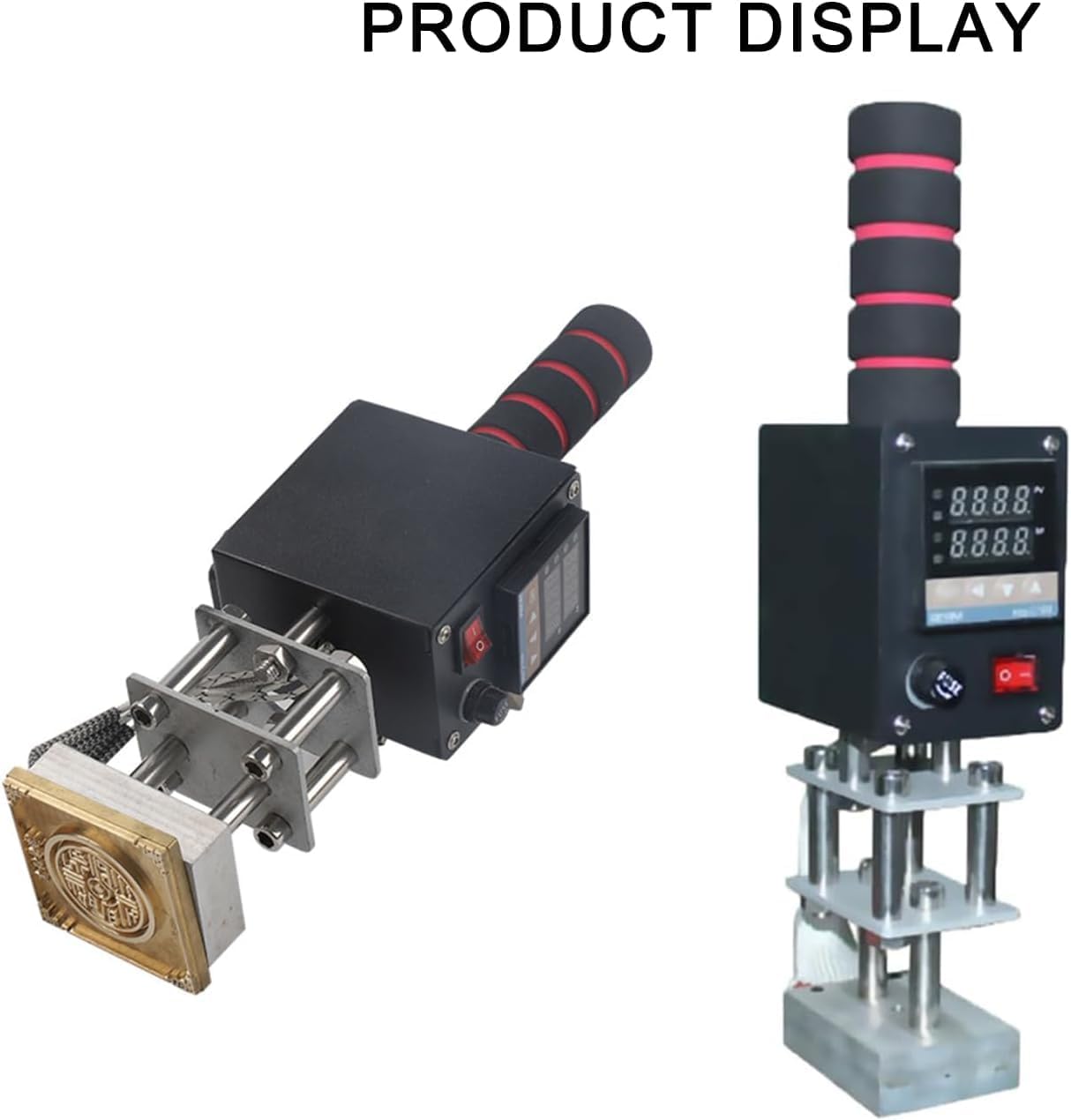 Embossing Machine, 110V 500W Handheld Portable Hot Stamping Branding, Machine Heat Press Digital Leather Tool, Paper Wood Custom Logo Food Foil Stamp Printer (Precise Location 5-7cm)