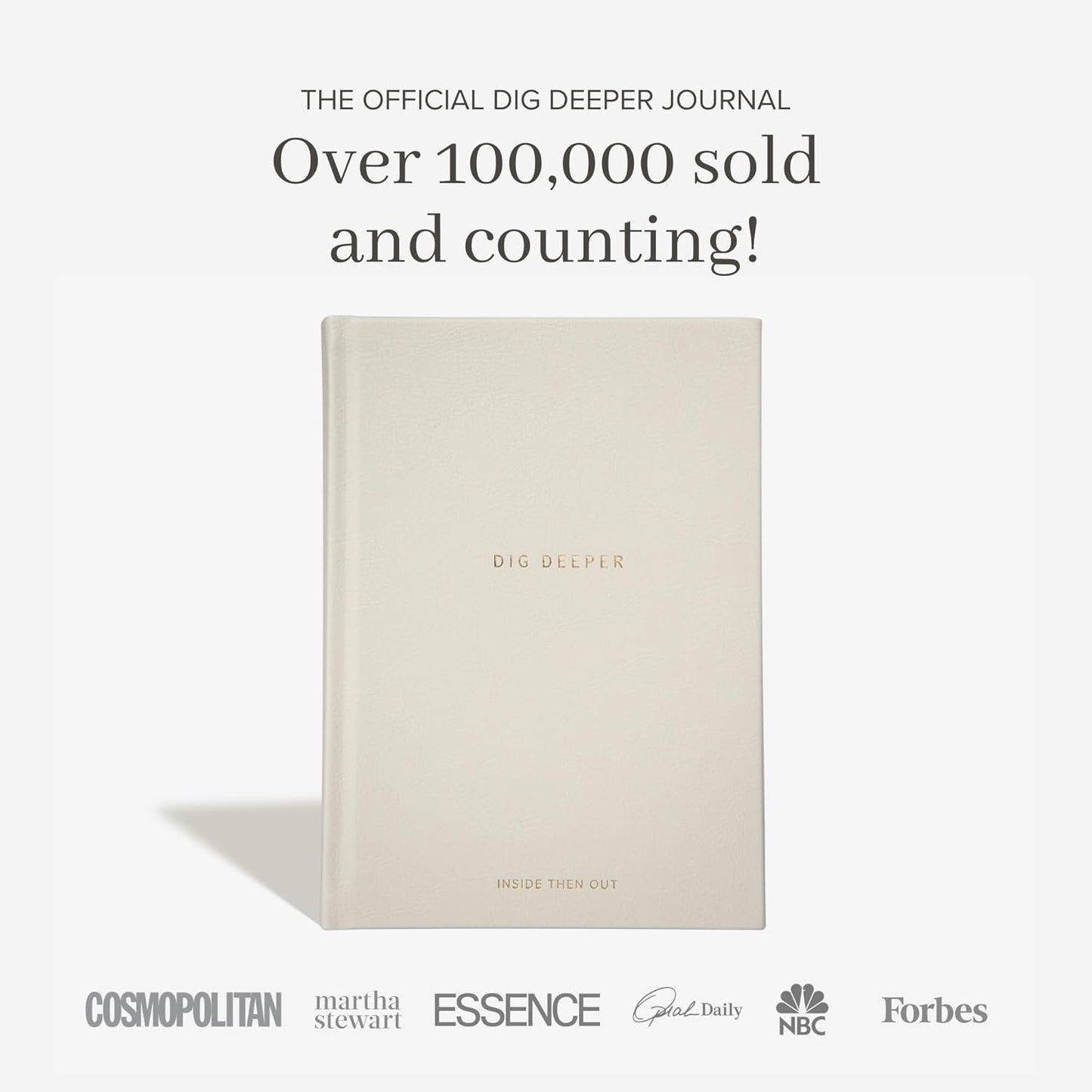 INSIDE THEN OUT Dig Deeper Journal - Guided Daily Journal With 180 Undated Prompts for Intention, Healing, Growth, Gratitude, Self Love & Discovery , Wellness, and Mindfulness - Self Care Routine Gift for Women and Men