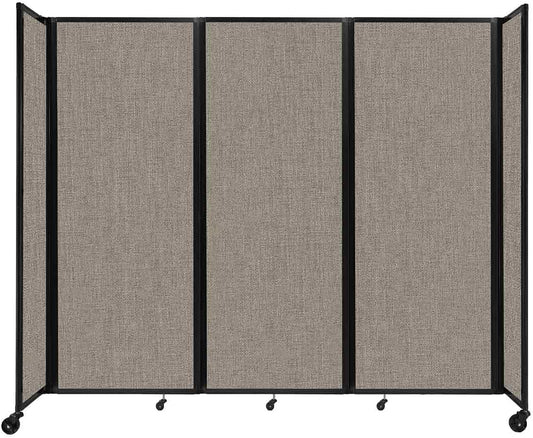 Versare Room Divider 360 Portable Wall Partition | Folding Panels | Large Freestanding Divider | Locking Wheels | Temporary Room Separator