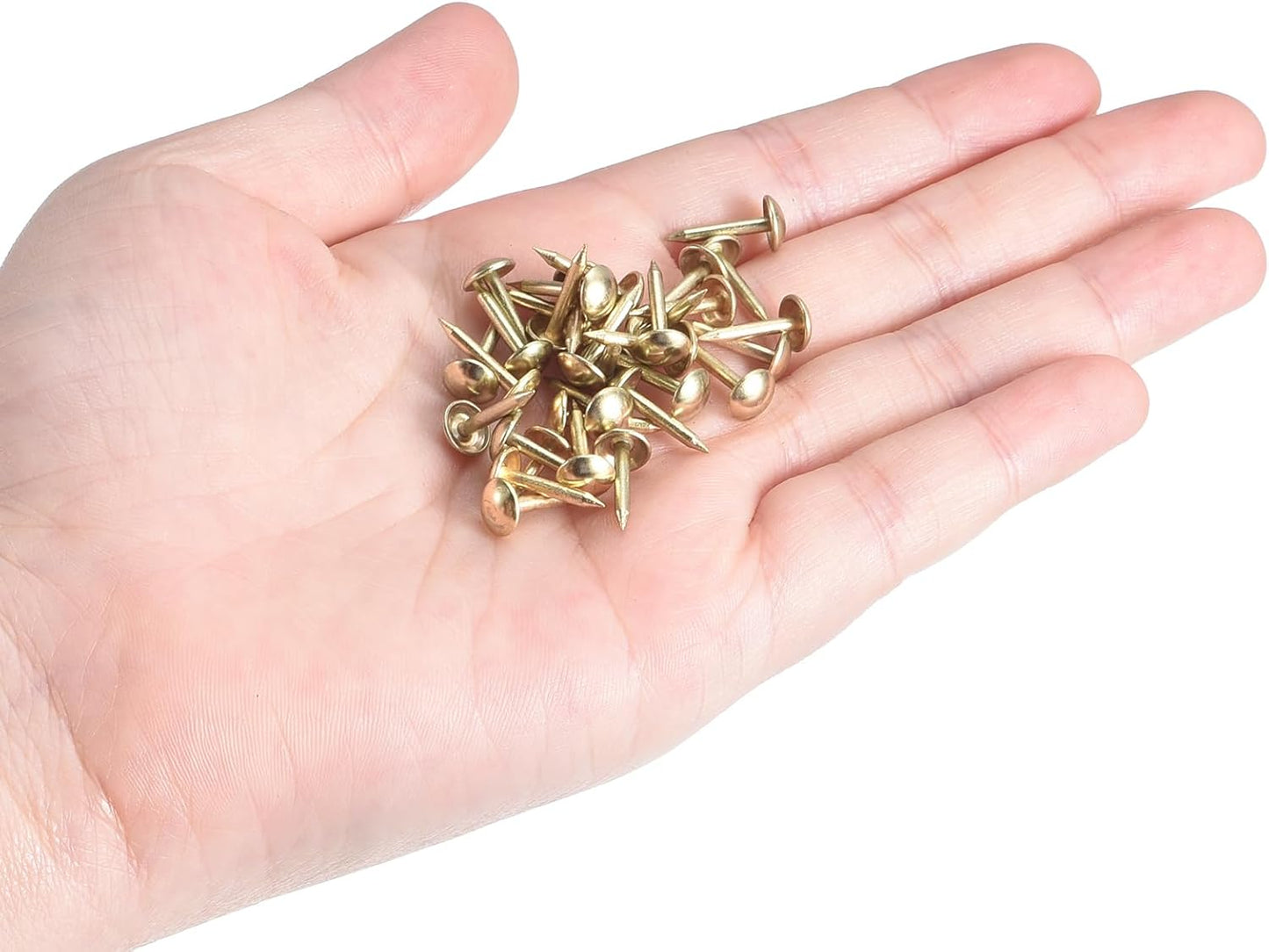 uxcell Upholstery Tacks Nail Pins Furniture, 1000Pcs 6.4x13mm Thumb Tack Pins Assortment Kit Carbon Steel for Home Sofa DIY Decorative Nail Heads Nails, Gold