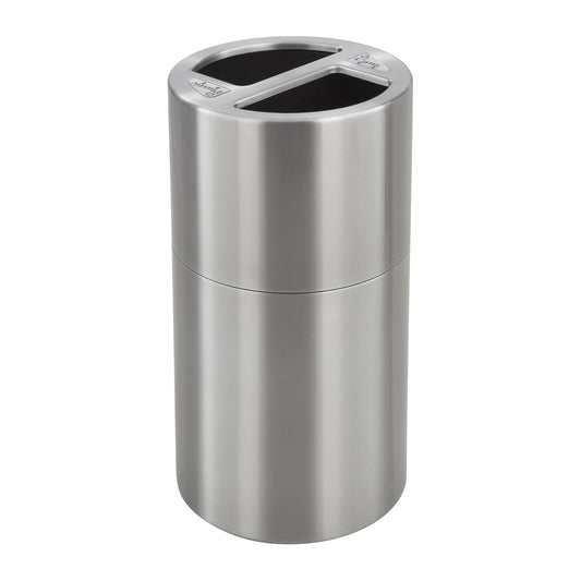 Safco Trash Can Recycling Bin Combo, 30 Gallon Indoor Kitchen Use, Stainless Steel Contemporary, Silver