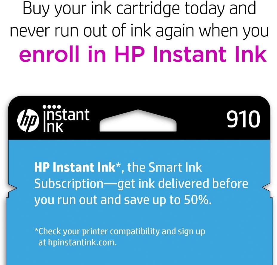 HP 910 Magenta Ink Cartridge | Works with HP OfficeJet 8010, 8020 Series, HP OfficeJet Pro 8020, 8030 Series | Eligible for Instant Ink | 3YL59AN