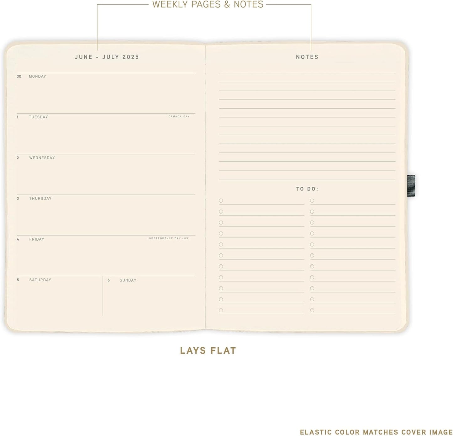 July 2025 – Dec. 2026 Planner by Graphique, Weekly and Monthly Planner, 18 Months Calendar, Hardcover, Pasta, 6” x 8”