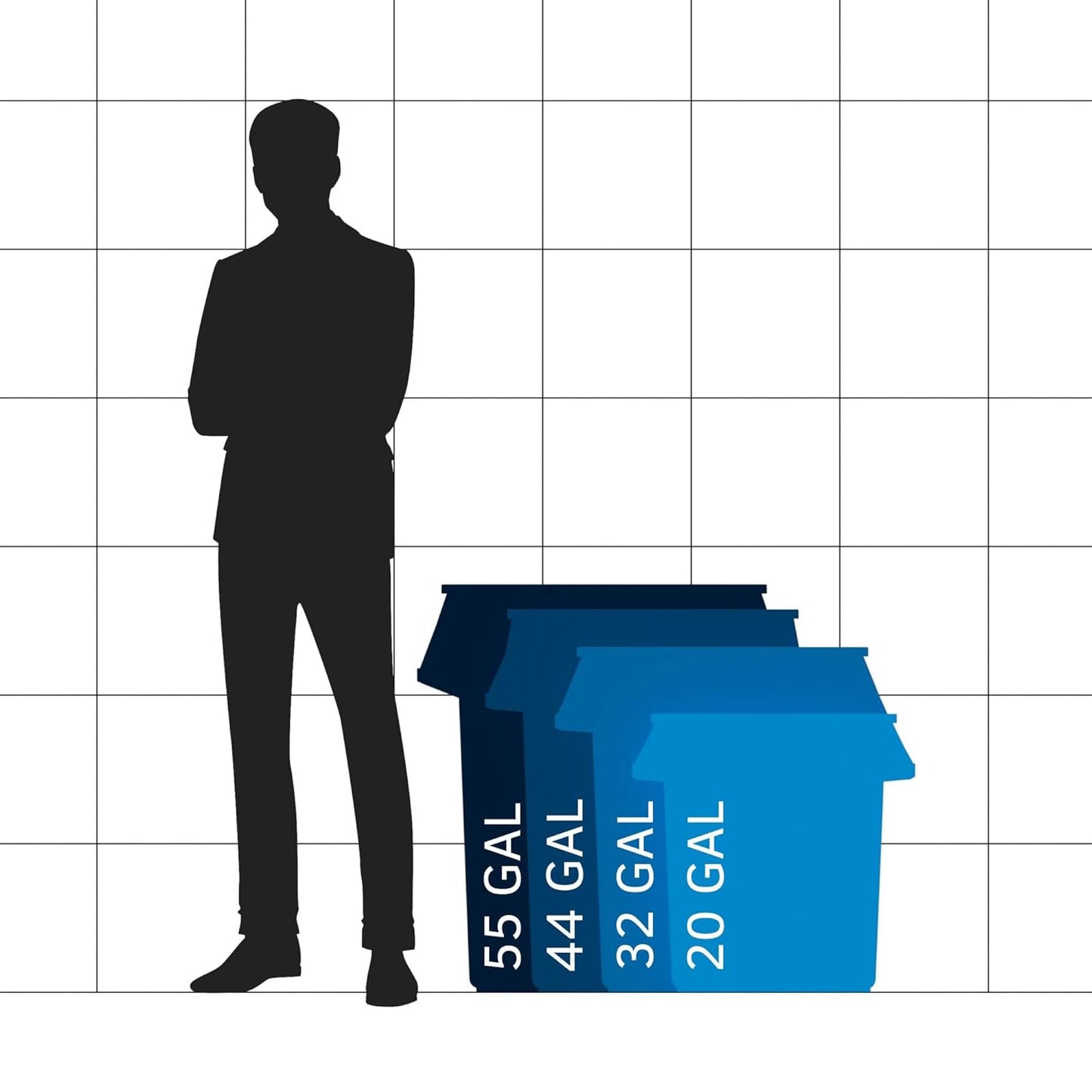 55 Gallon Yellow Round Commercial Trash Can with Lid