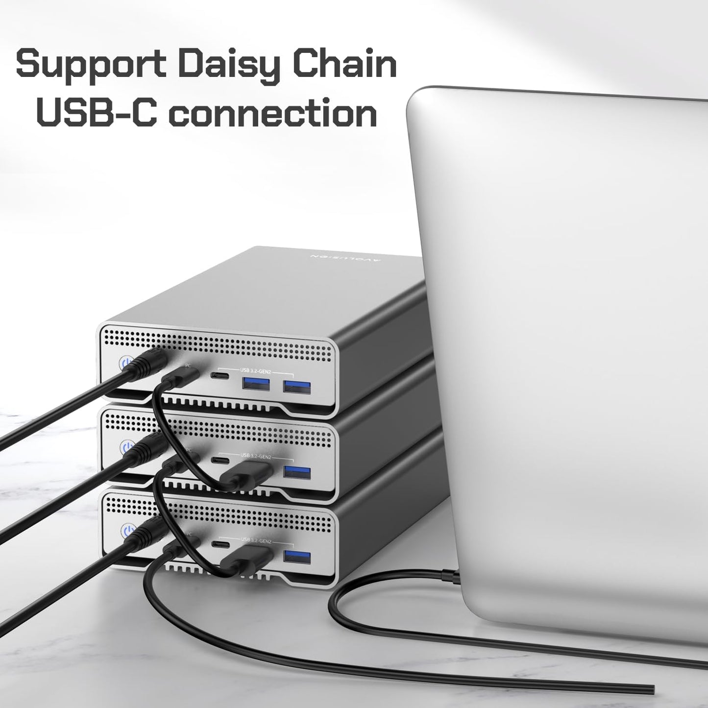 Avolusion PRO-G1 Series 12TB USB 3.2 Gen 2 (10Gbps) USB-C External Hard Drive w/USB HUB for Windows or MacOS Desktop PC/Laptop (Silver) (Renewed)