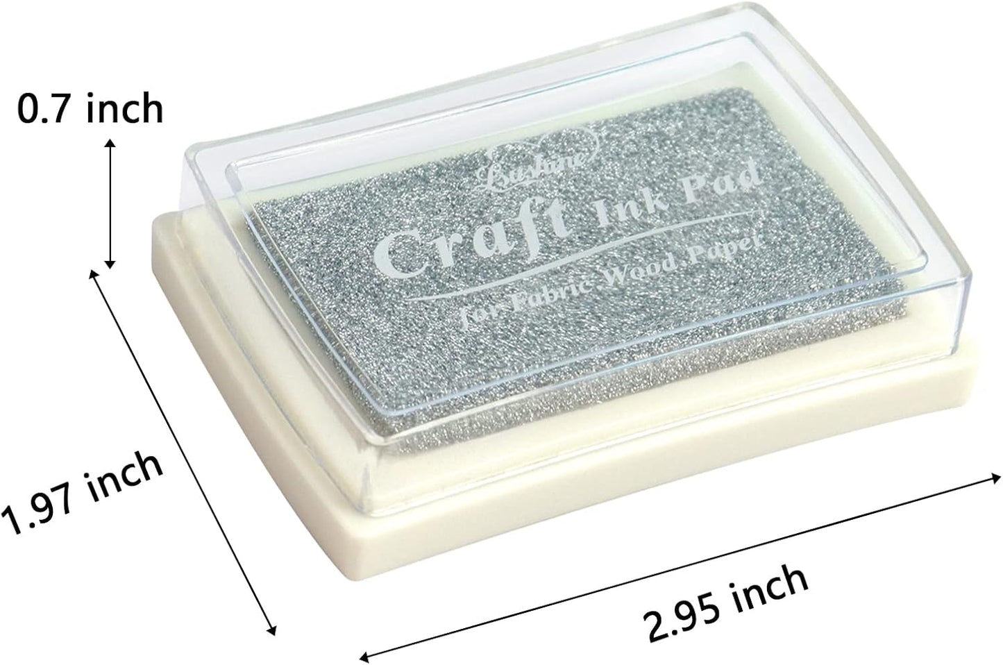 Craft Ink Pad for Rubber Stamps, Paper, Wooden, Fabric, Scrapbooking, Non-Toxic Finger Ink Pads for Kids (Silver)