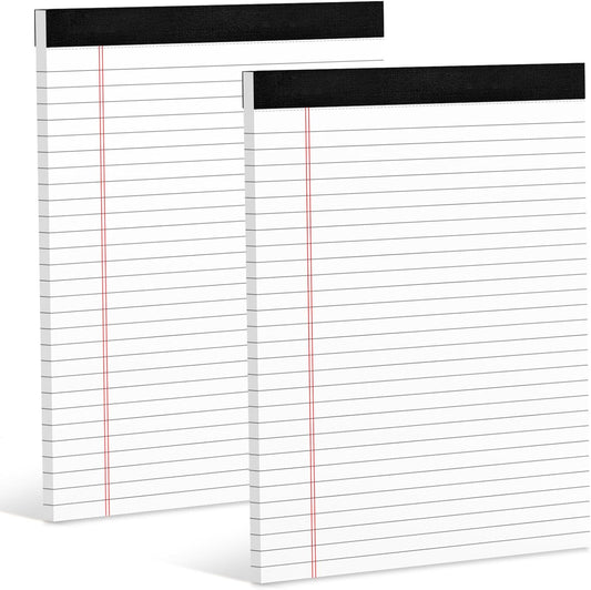 Legal Pads 8.5 x 11 White Note Pads 8.5 x 11 In 2 Pack Notepads 8.5 x 11 Writing Pads of Paper 8.5 x 11 Legal Notepads Wide Ruled White Lined Paper Pads 8.5 x 11 30 Sheets Per Legal Note Pads 8.5 x 11