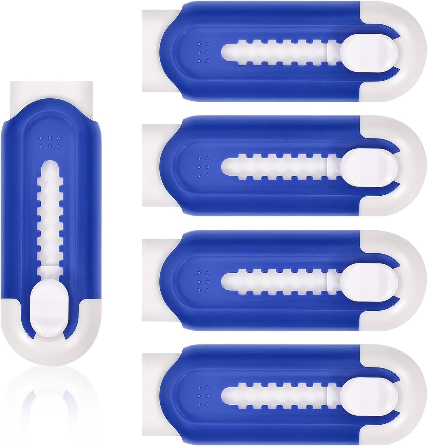 Pencil Erasers, Retractable Erasers for Pencils - Blue White, Pack of 5