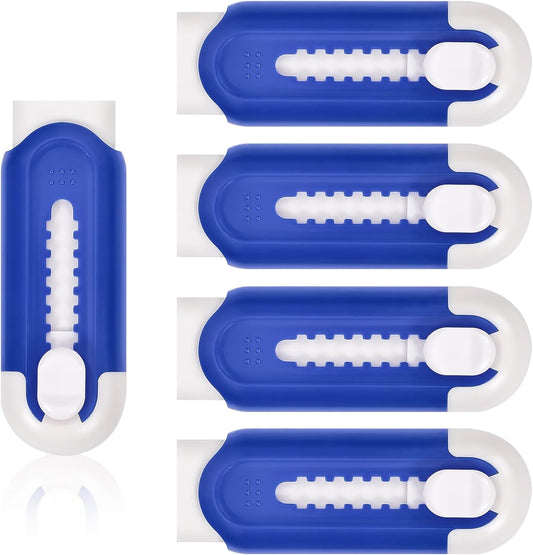 Pencil Erasers, Retractable Erasers for Pencils - Blue White, Pack of 5