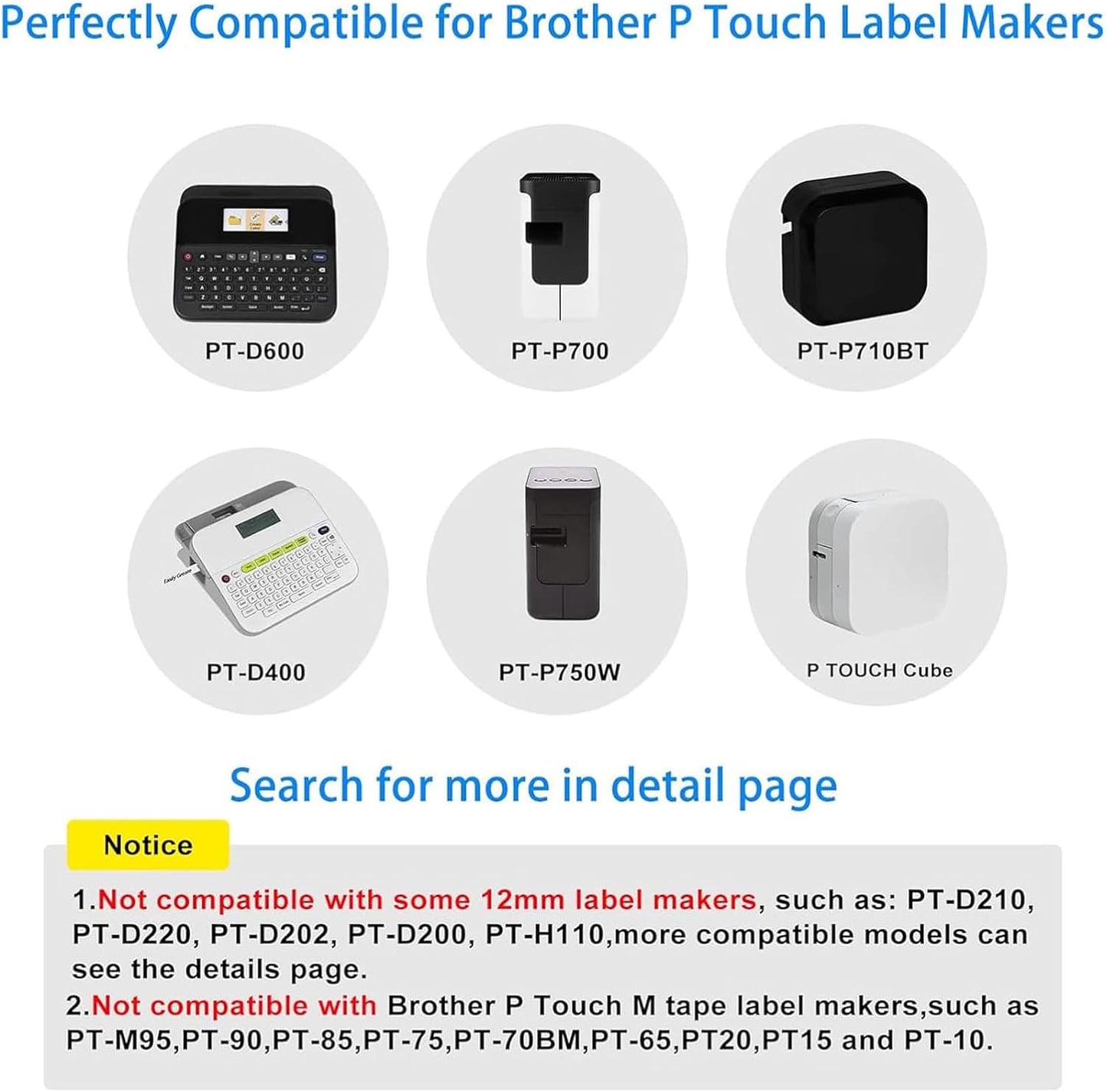 18mm 0.7 Laminated White Tape TZe-241 Compatible with Brother P Touch Label Maker PTD410 PT-D400 D610BT PT-D600 PT-2700 PT-1880, TZe Tz Tape 3/4 Inch, Black on White, 20 Pack