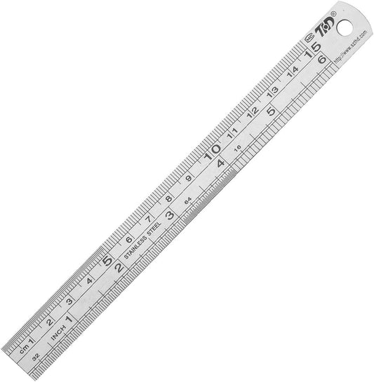 ZZTX Metal Straight Edge Ruler Set - Stainless Steel, 6 Inch Rulers - Bulk 1 Pack