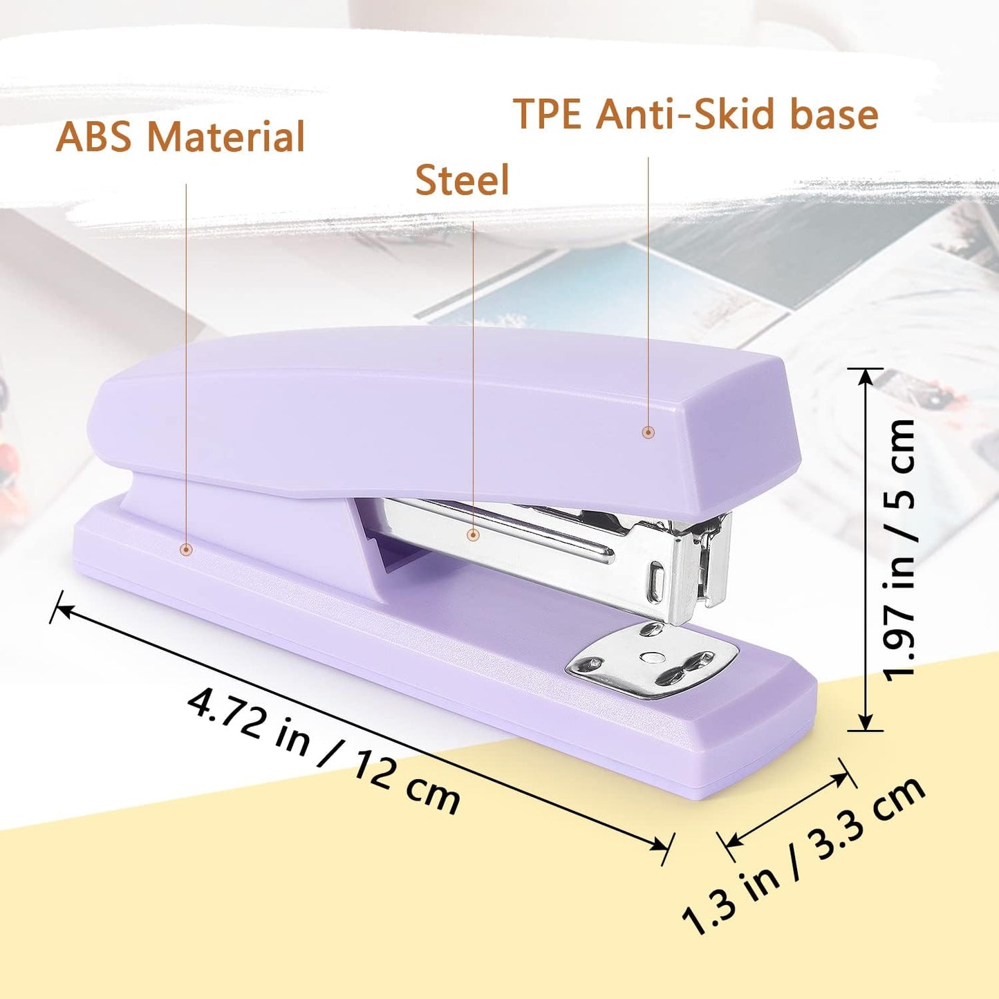 Tamaki Stapler, Office Stapler, Small Staplers for Desk, Purple