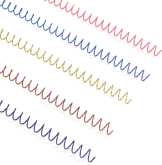 RAYSON 7.9mm Spiral Wire Coil Binding, 3:1 Pitch, 5/16" Metal Coils Spiral Binding 40 Sheets Capacity, Multicolor & Pack of 100