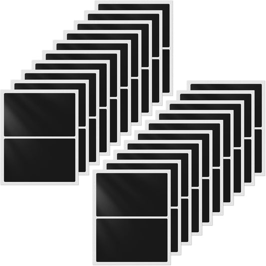 Black Color Coding Labels 3 × 2 Inches Self-Adhesive Rectangle Stickers Waterproof Name Tags for Office School Home 40 PCS