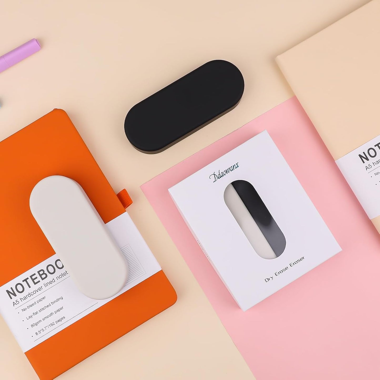 Ddaowanx Dry Erase Erasers, Magnetic Whiteboard Eraser Classroom Must Haves for Students Teachers, School Supplies (2 Pack, Black)