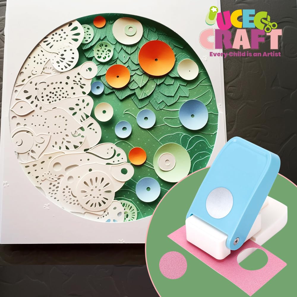 UCEC 1.5 Inch Circle Punches for Paper Crafts, Circle Hole Punch, Single Hole Punch for Kids Adults, Craft Lever Punch for Tags Cards Scrapbooking Festival DIY Arts Home Office School Supplies