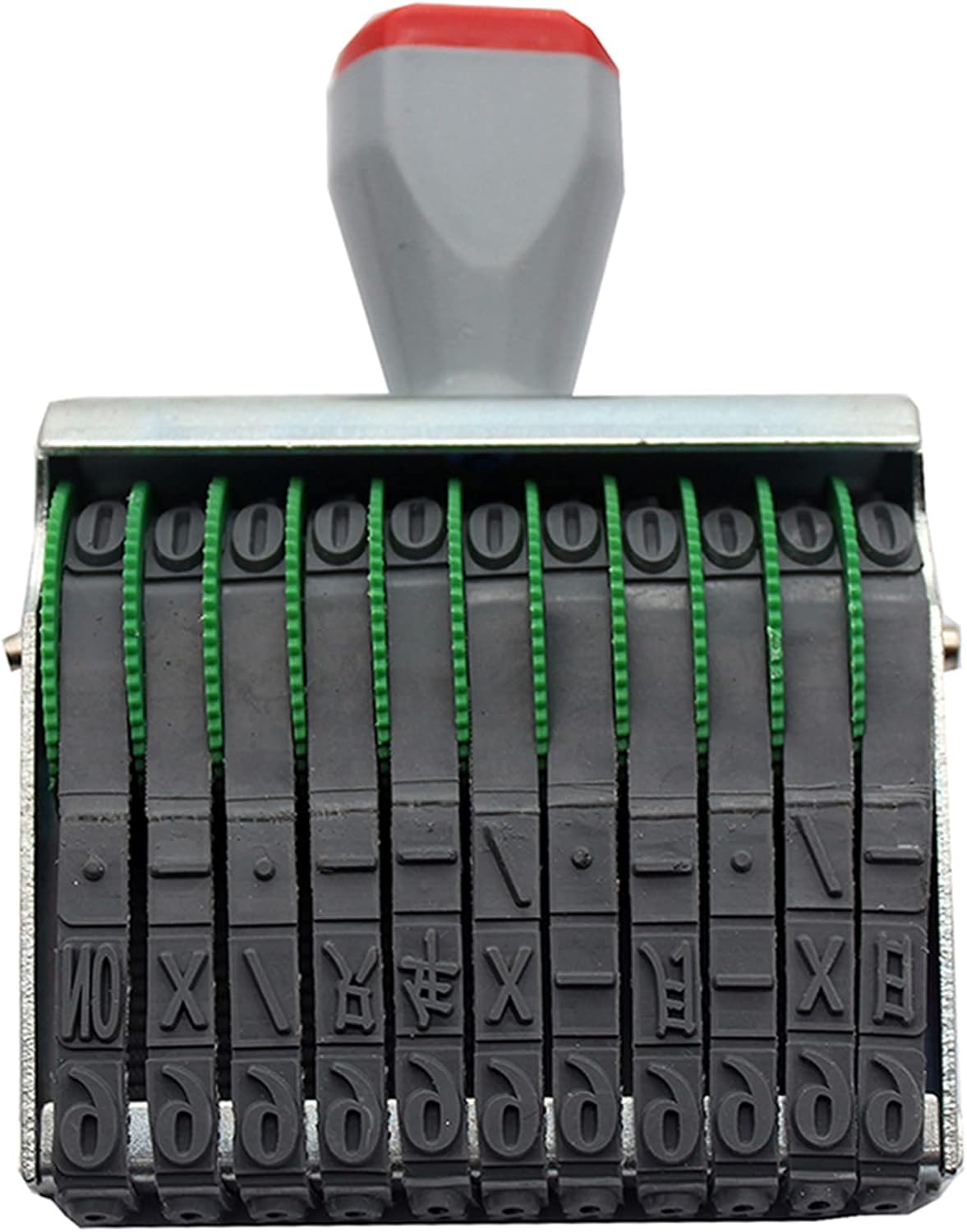 ZENG 11 Line Changeable Numbers 0-9 & Symbol Rubber Stamp, Fit for Date,Business Office & School Supplies, Imprint Size 68 x 7 mm, Multicolor