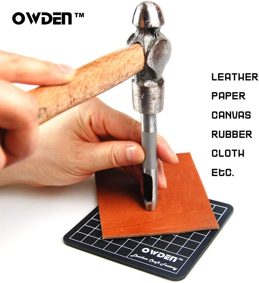6 Pieces Hollow Hole Punch Set (1/8" - 5/16"),Leather Punch Tools, with A Free Cutting MAT