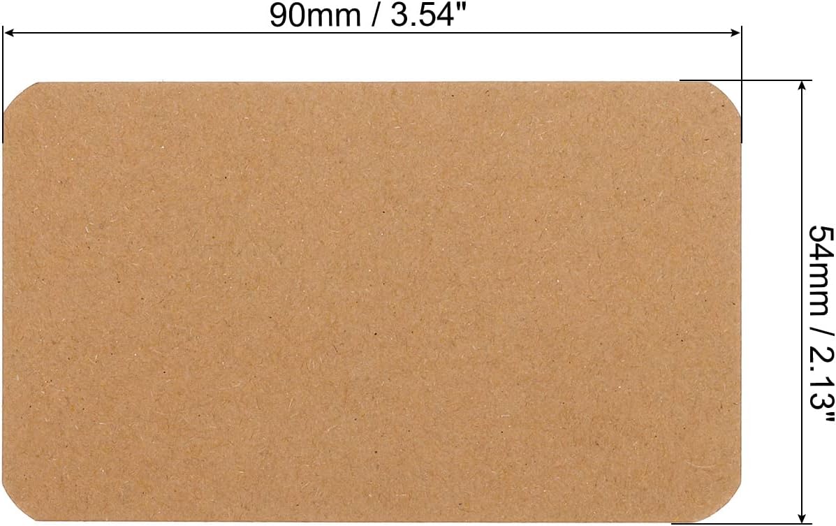 PATIKIL 3.5" x 2" Blank Paper Business Cards, 100 Pack Small Index Flash Cards Words Message Note Card Mini Paper Tags for DIY Gift Craft Scrapbooking, Brown