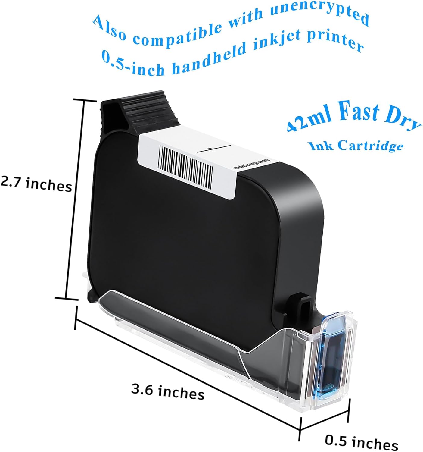 Original White Ink Cartridge for 1580P1 Handheld Printer - Quick-Drying Ink, 42ml