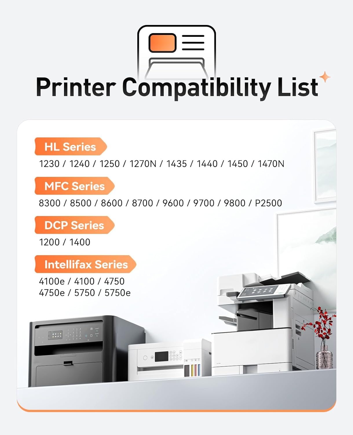 TN430 Toner Cartridge Black 1-Pack Replacement for Brother TN-430 TN460 TN-460 Compatible with Brother Intellifax-4100e 4750e 5750e HL-1240 DCP-1200 1400 8350 MFC-8300 MFC-8500 MFC-9600 P2500 Printer