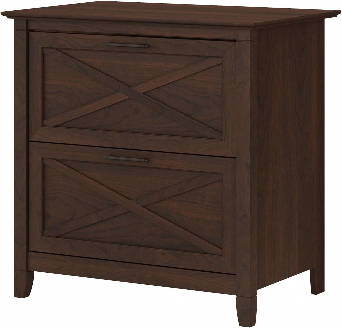 Bush Furniture Key West 2 Drawer Lateral File Cabinet in Bing Cherry