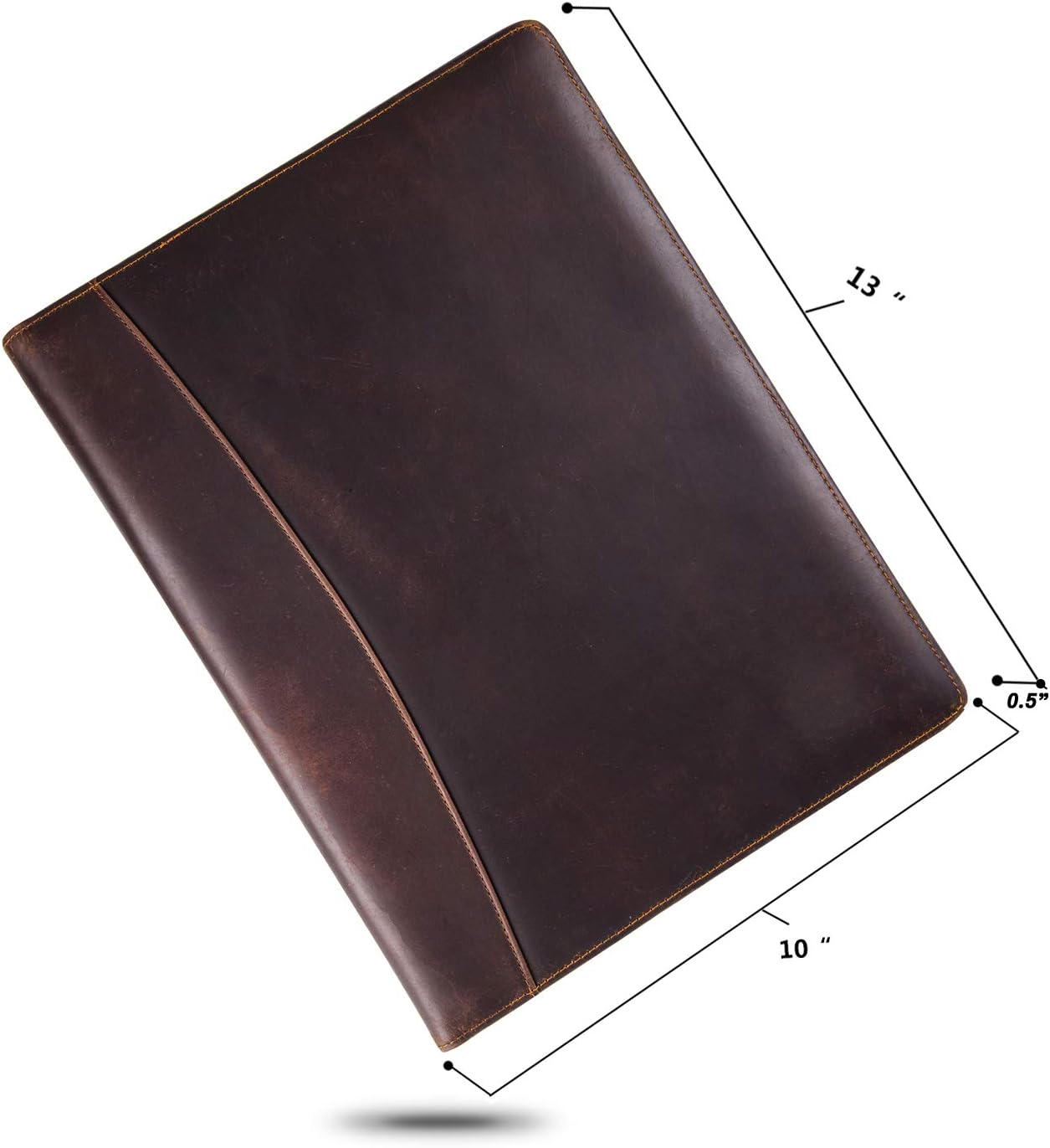 Jack&Chris Leather Portfolio, A4 Document Folder Legal Pad Padfolio, Professional Writing Letter Notepad Clipboard Sleeve Organizer, Resume Folio Binder for Men&Women,JC1823