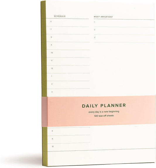 Daily and Weekly To-Do List Notepad – Desk Pad for Work and Study, Lime, 8x6 Inches