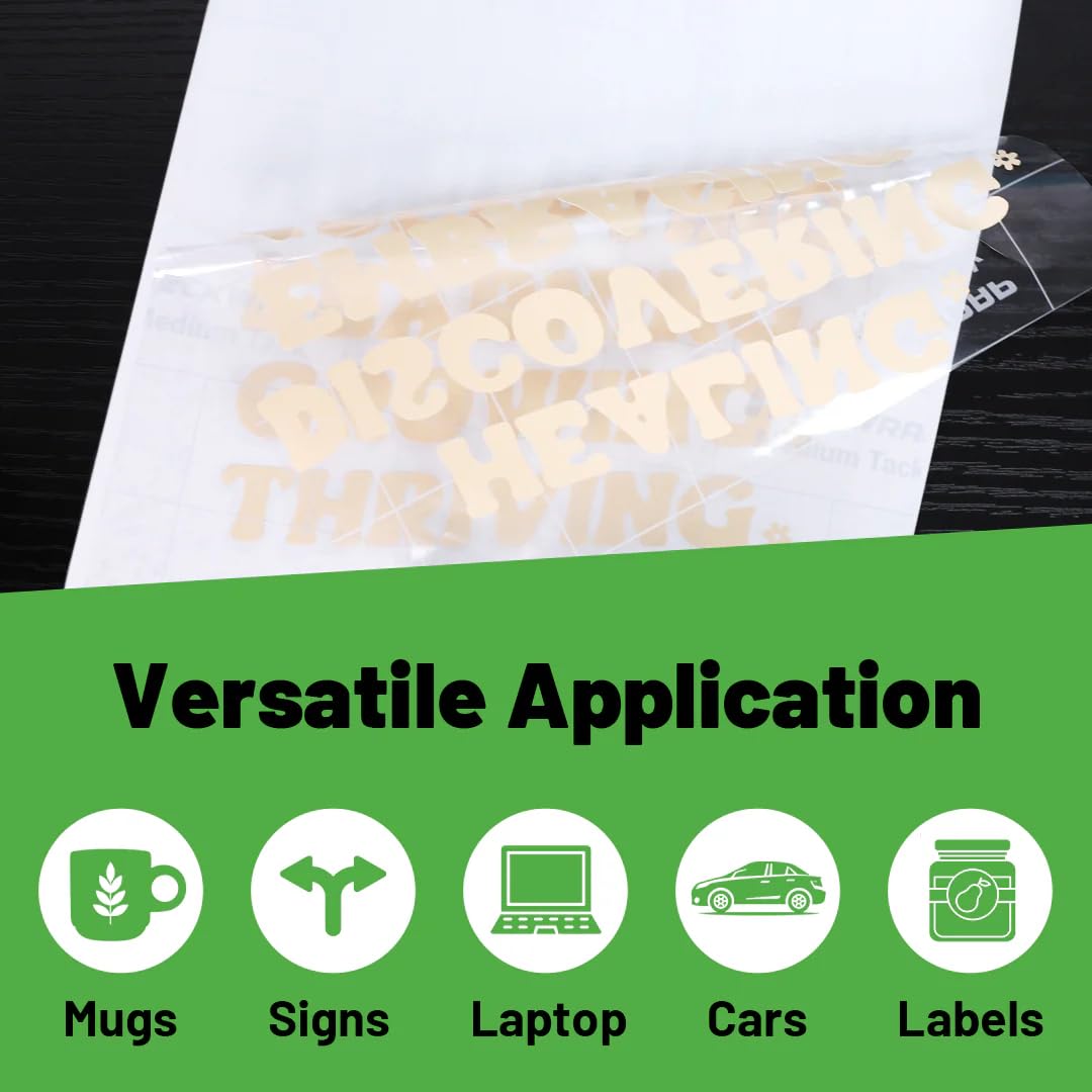 TECKWRAP Silicone Transfer Tape, Advanced Vinyl Application Tape, No Sticky Residue, 12 Inches x 13FT, White Clear Transfer Tape for Vinyl Stickers