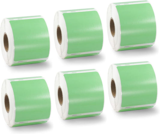 BETCKEY Colored Labels Compatible with Dymo 30324 (2-1/8" x 2-3/4") Large Multipurpose Labels, Compatible for Dymo LabelWriter Thermal 450, 4XL & Zebra Desktop Printers [6 Rolls, Green]